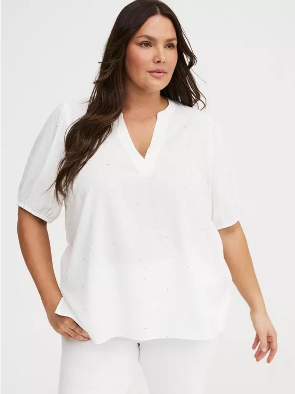 Torrid Cotton Rhinestone Blouse size 1